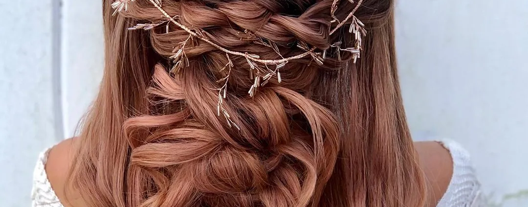 مدل موی عروس پاییزی برای موهای متوسط